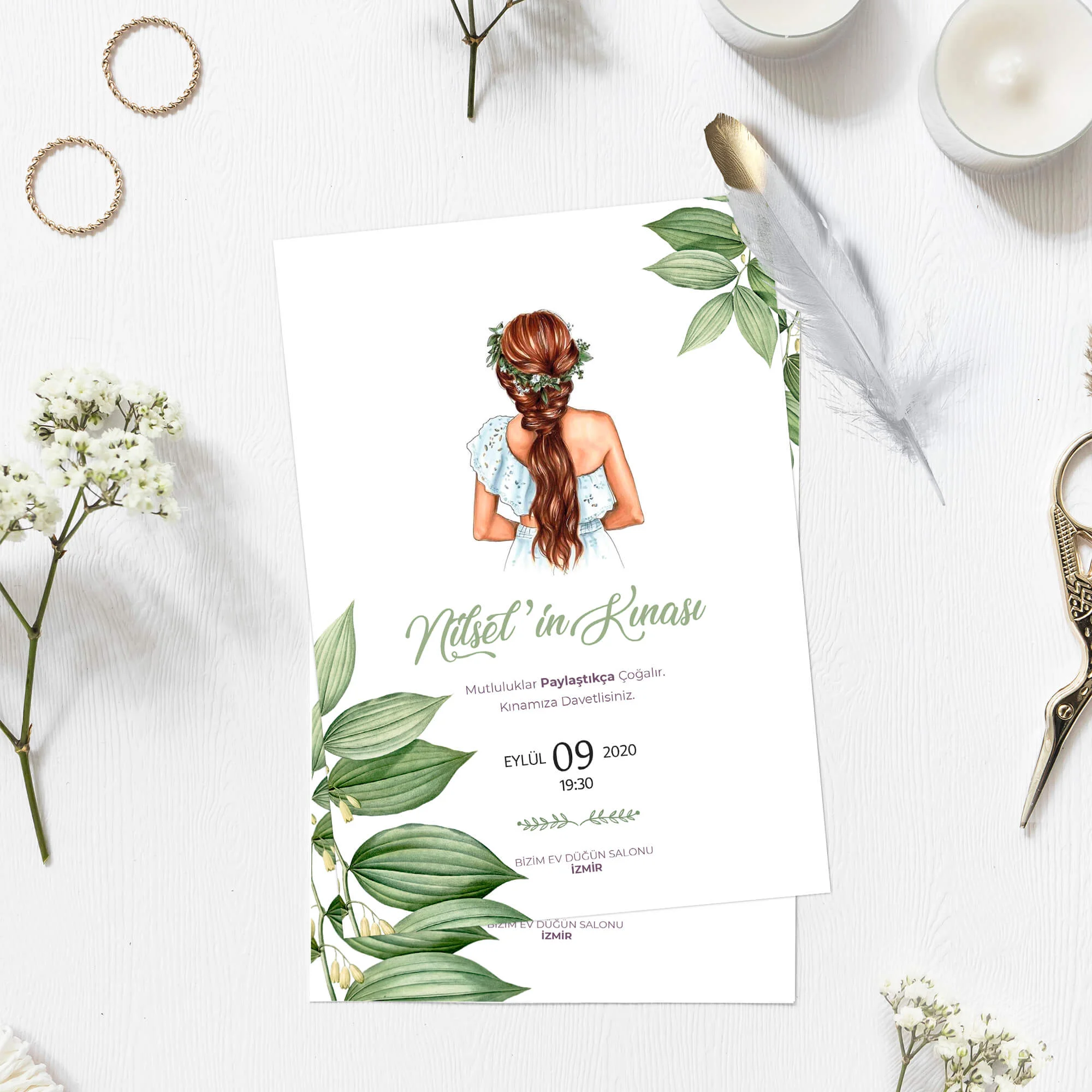 Flowers Kına Davetiyesi